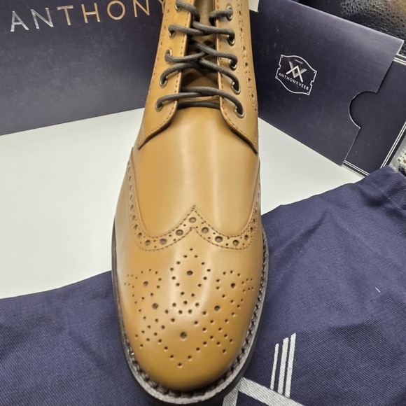 Anthony Veer Grant Boots Walnut 11D In Commando Sole Wingtip‎ Lace Up NWB - Picture 7 of 15